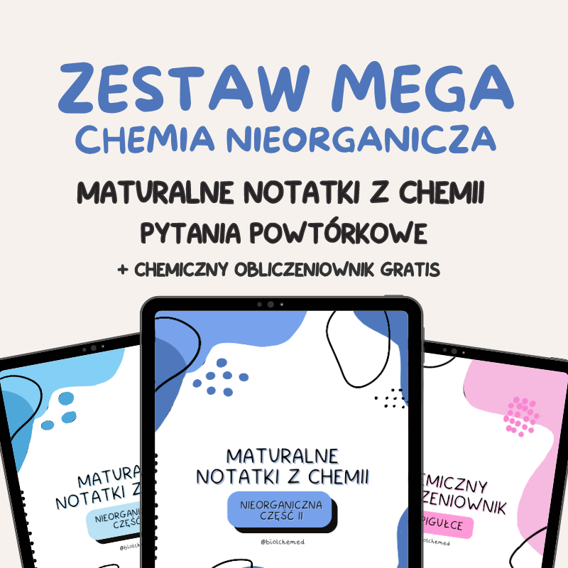 Zestaw notatek z chemii nieorganicznej + GRATIS