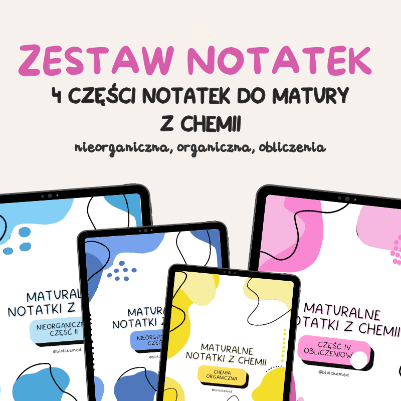 Zestaw notatek do matury z chemii